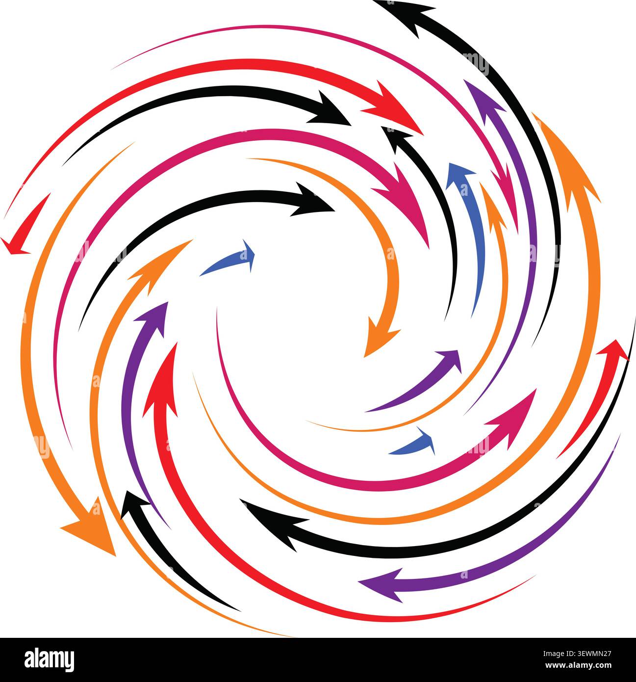 Swirling Arrows Abstract Graphic d Stock Vector