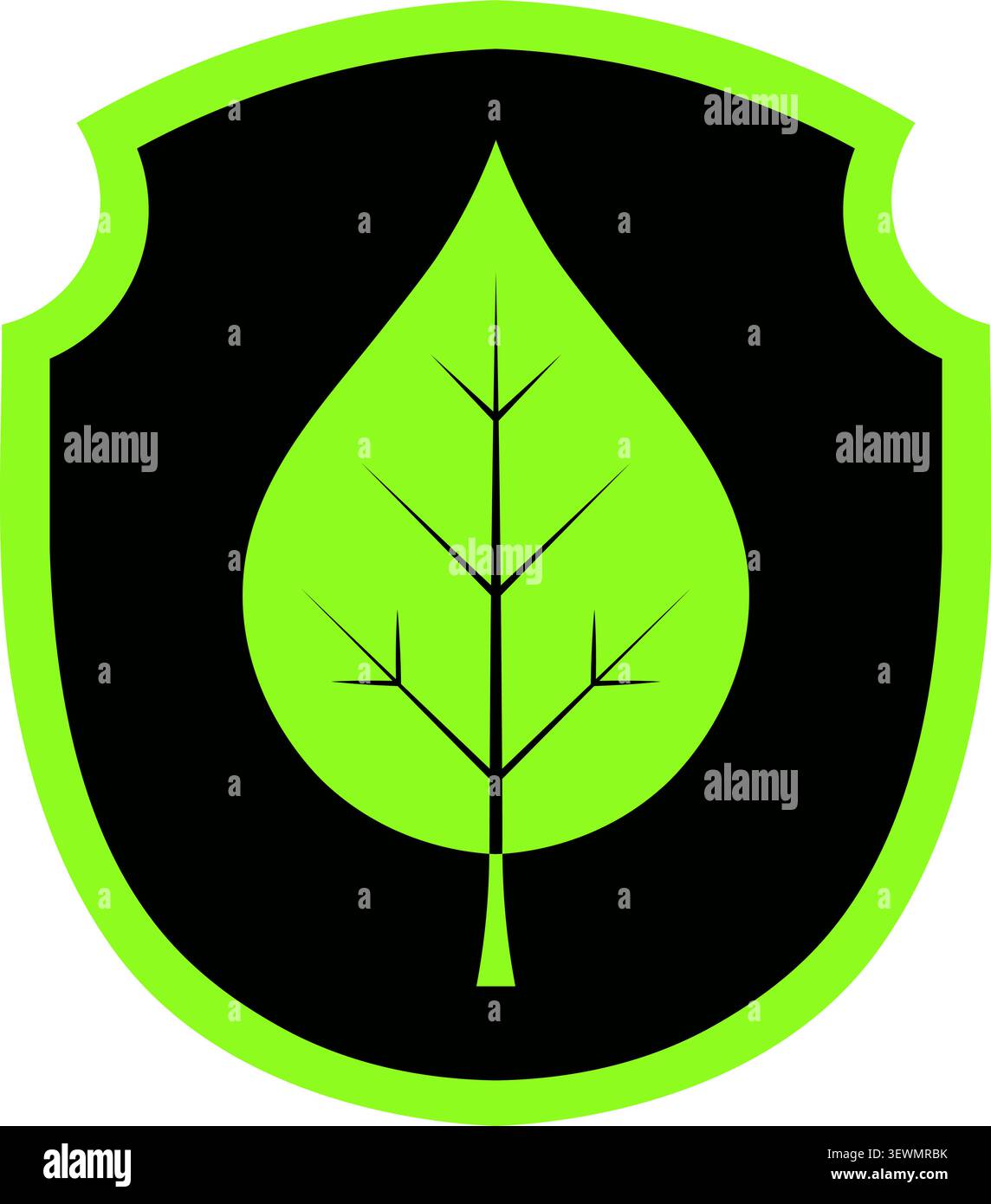 Simple Leaf Shield Icon - Eco Friendly Symbol Stock Vector