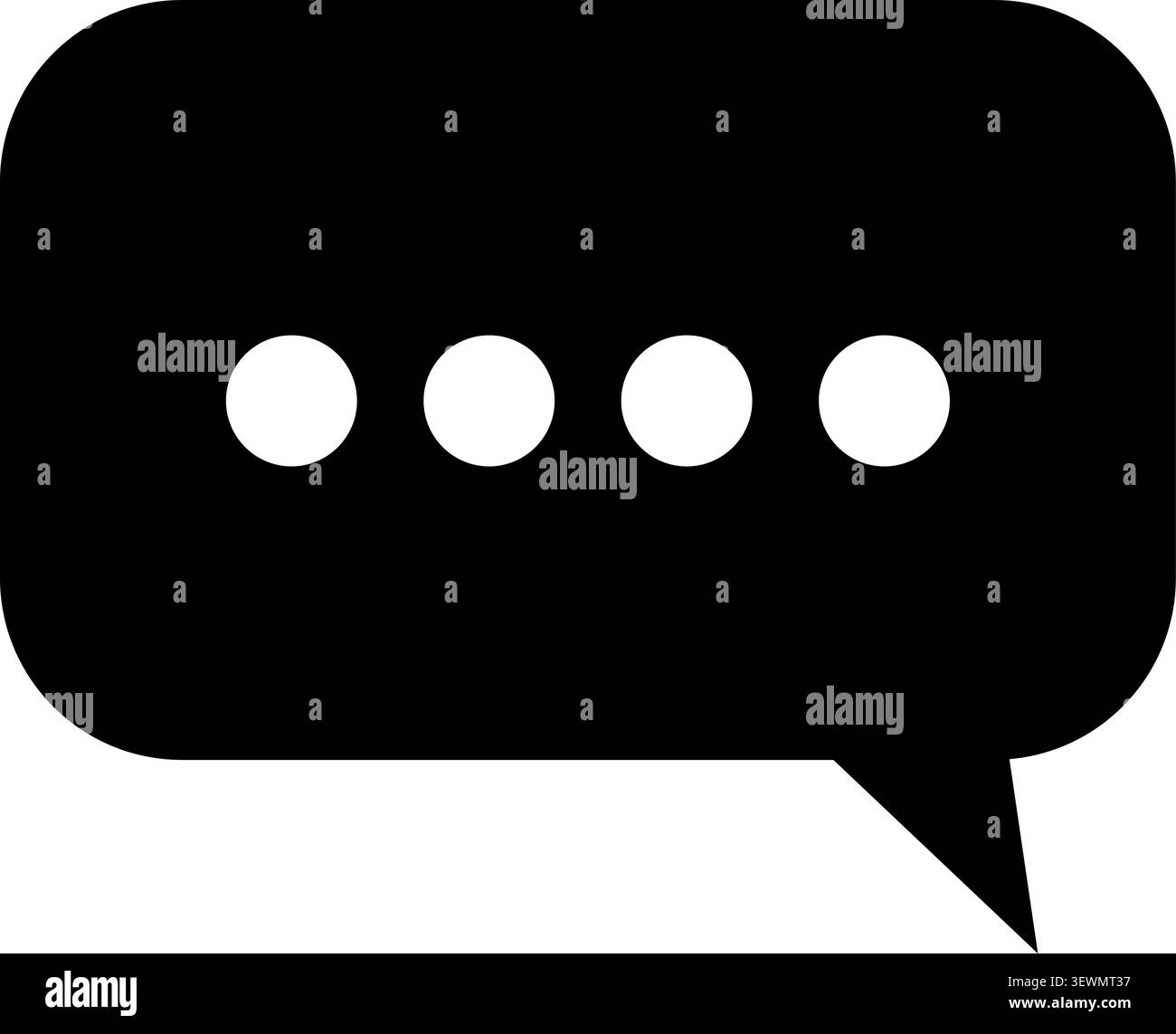 Dark Chat Bubble Icon with Typing Dots Vector Graphic with Speech Bubble Stock Vector