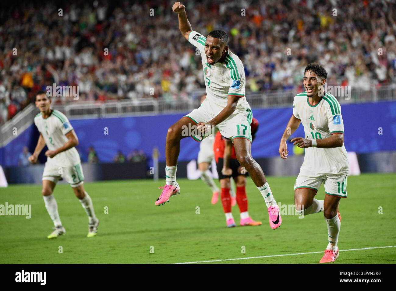 Mo Rafik Algeria's Rafik Belghali (17)celebrates after scoring his team's first ...