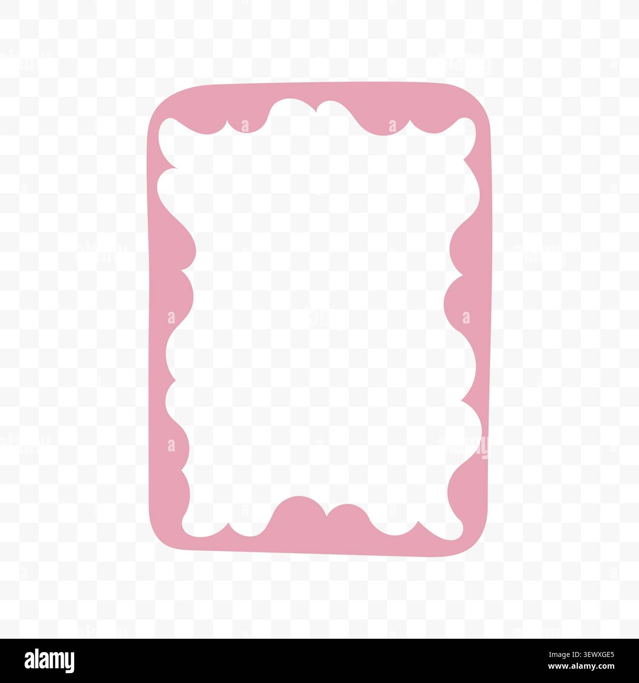 Pink Hand Drawn Wavy Frame Stock Vector