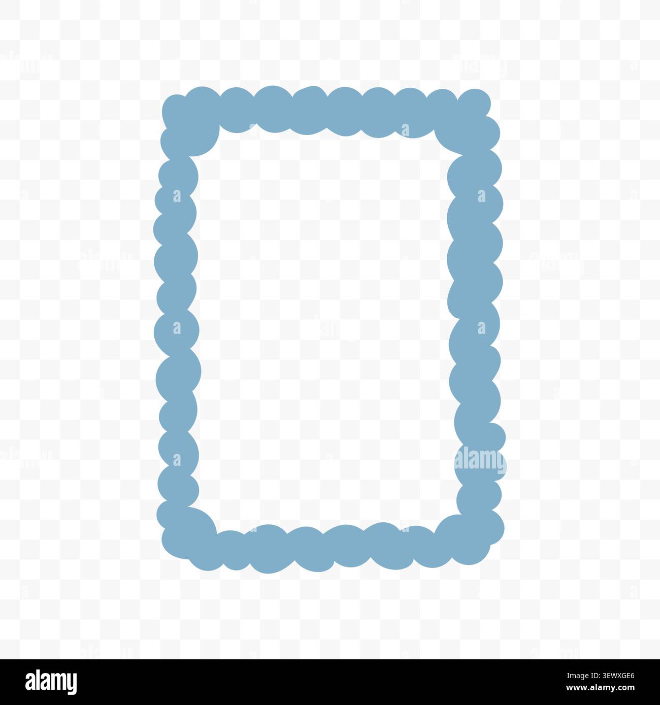 Blue Hand Drawn Scalloped Frame Stock Vector