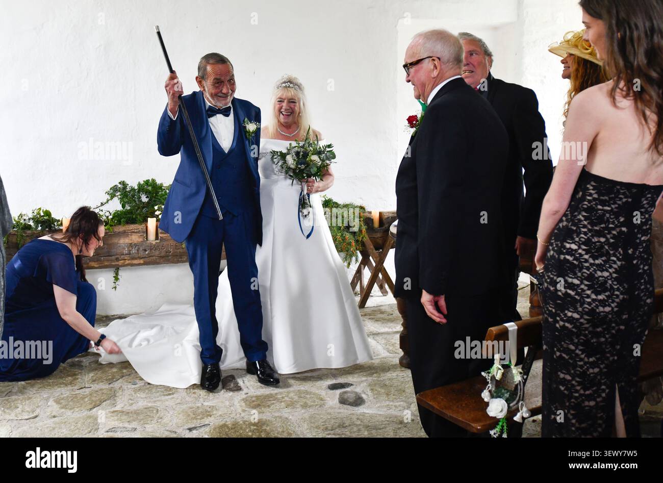 Happy mature couple celebrating their wedding in style 2026 Stock Photo