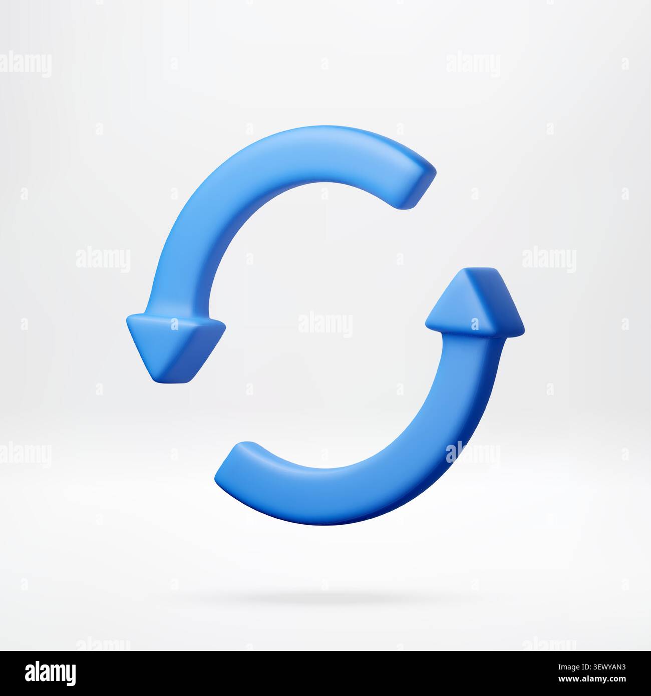 3D circular arrow icon, data synchronization. Stock Vector