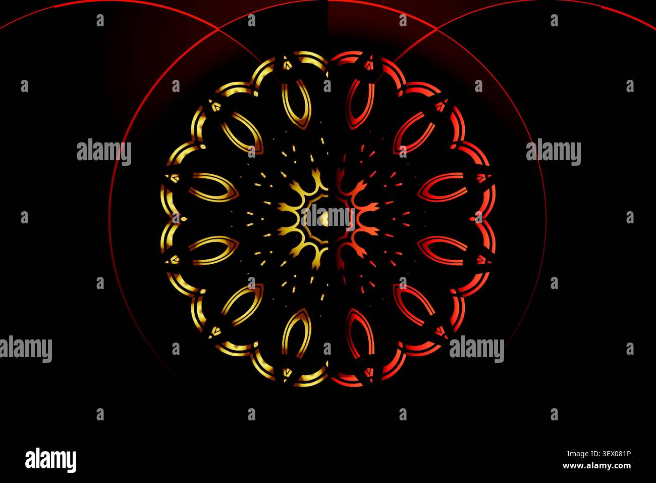 premium rich red geometric mandala design Stock Vector