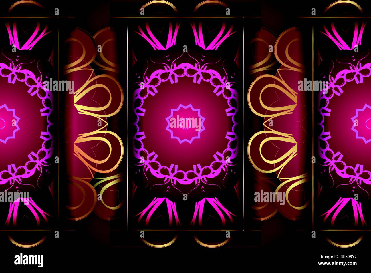 modern pink gold mandala decorative design Stock Vector