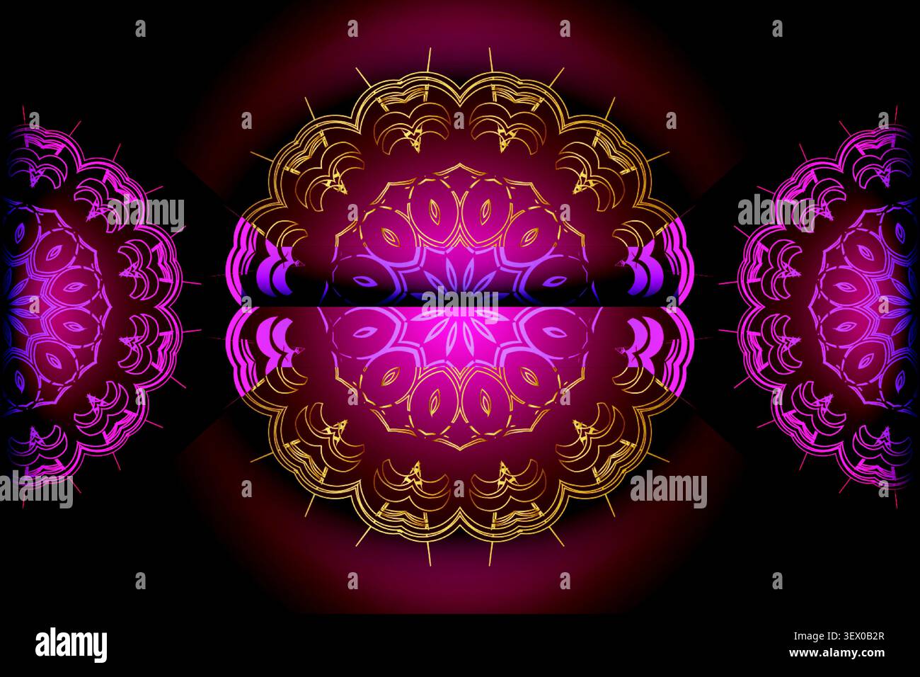 elegant gold glowing floral mandala pattern Stock Vector