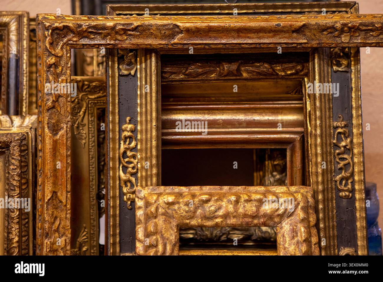 Antique eighteenth century rococo picture frames Stock Photo