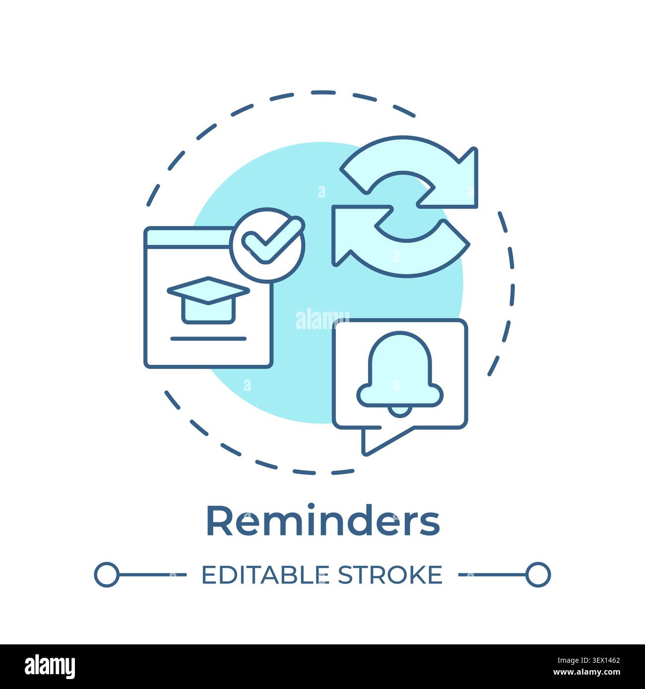 Reminders soft blue concept icon Stock Vector