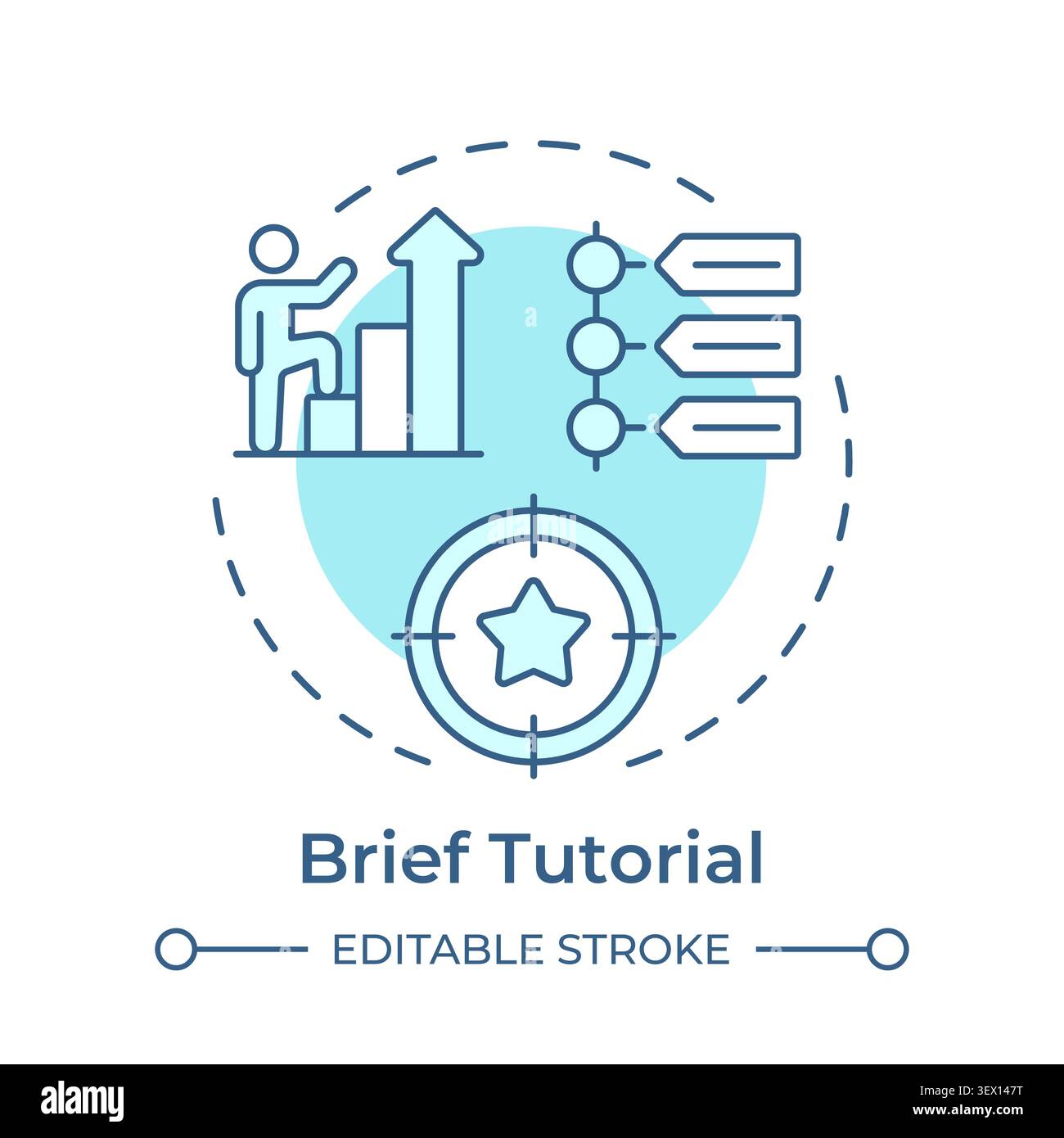 Brief tutorial soft blue concept icon Stock Vector