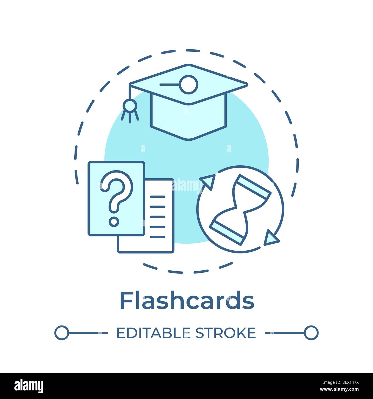 Flashcards soft blue concept icon Stock Vector