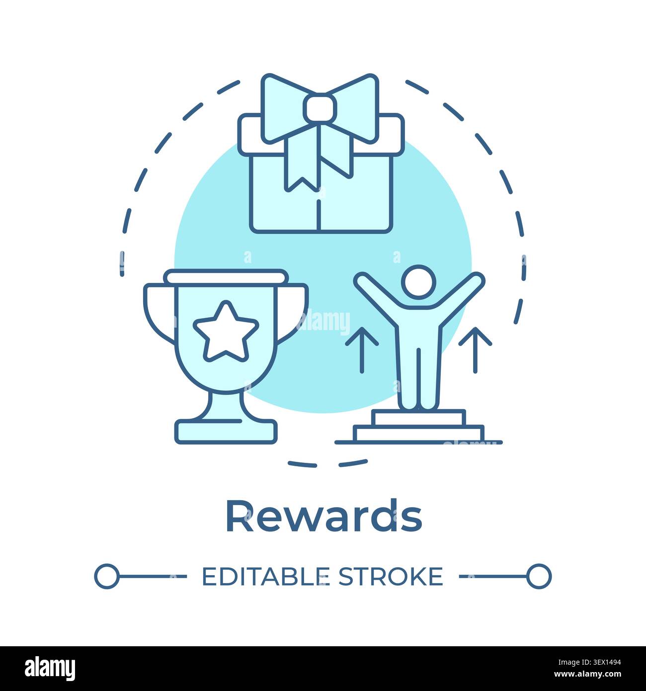 Rewards soft blue concept icon Stock Vector