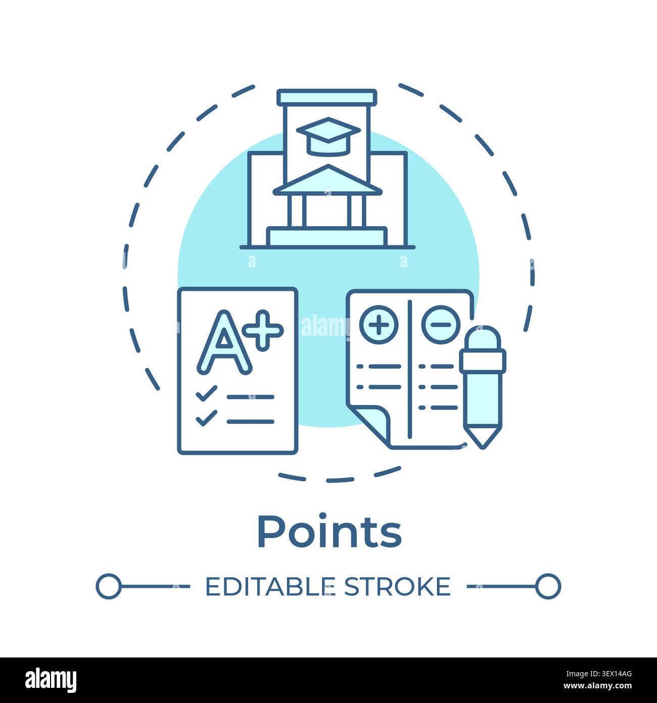 Points soft blue concept icon Stock Vector