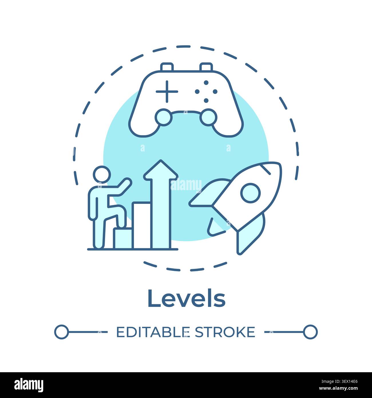 Levels soft blue concept icon Stock Vector