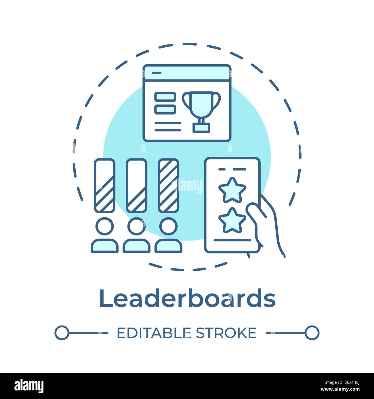 Leaderboards soft blue concept icon Stock Vector