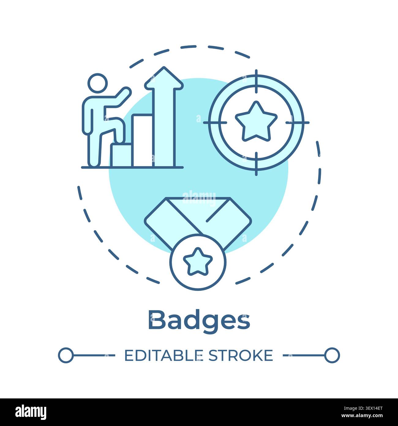 Badges soft blue concept icon Stock Vector