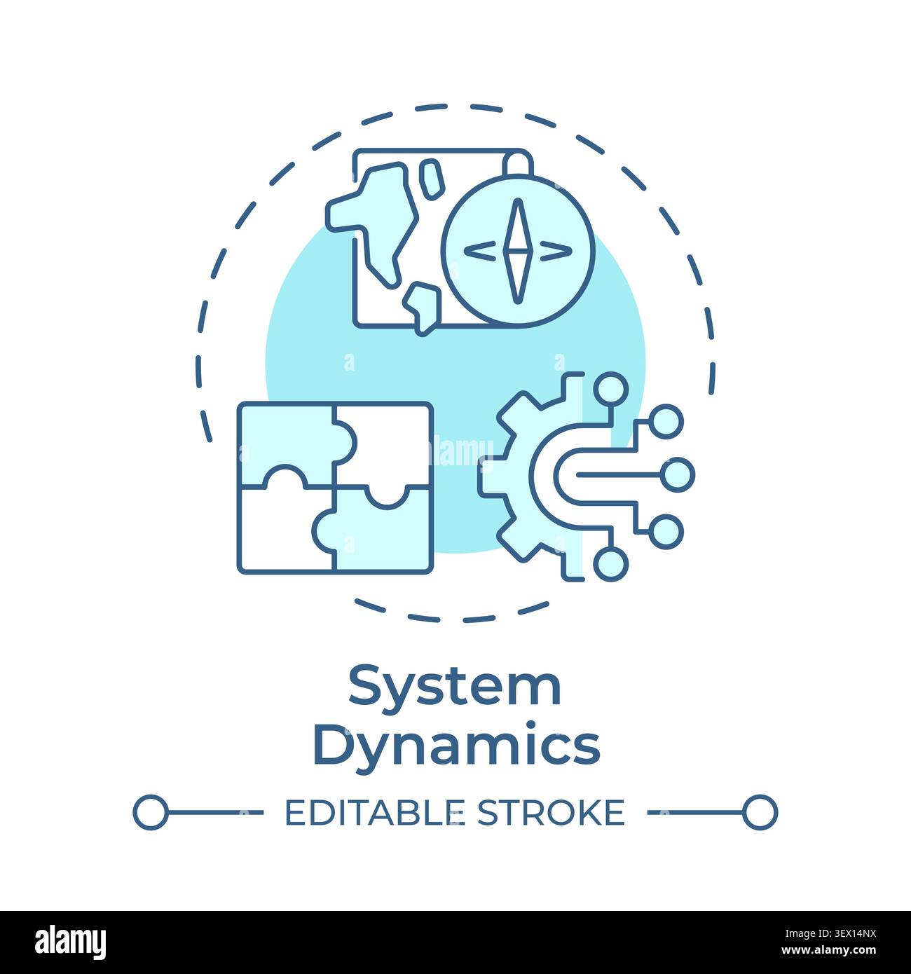 System dynamics soft blue concept icon Stock Vector