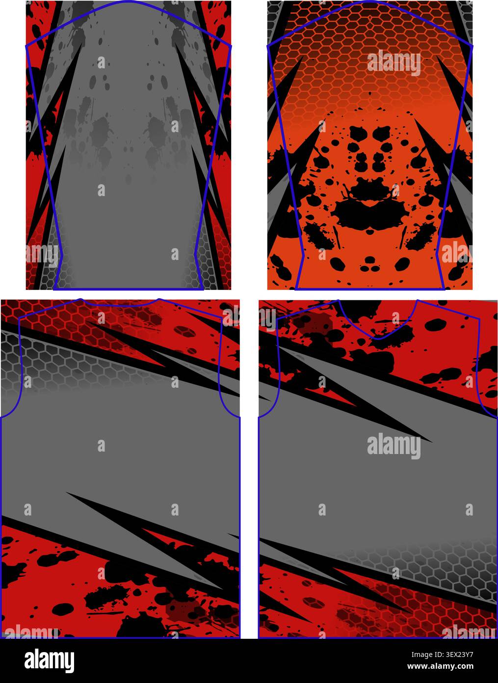 Aggressive Red and Black Esports Jersey Pattern Background Stock Vector