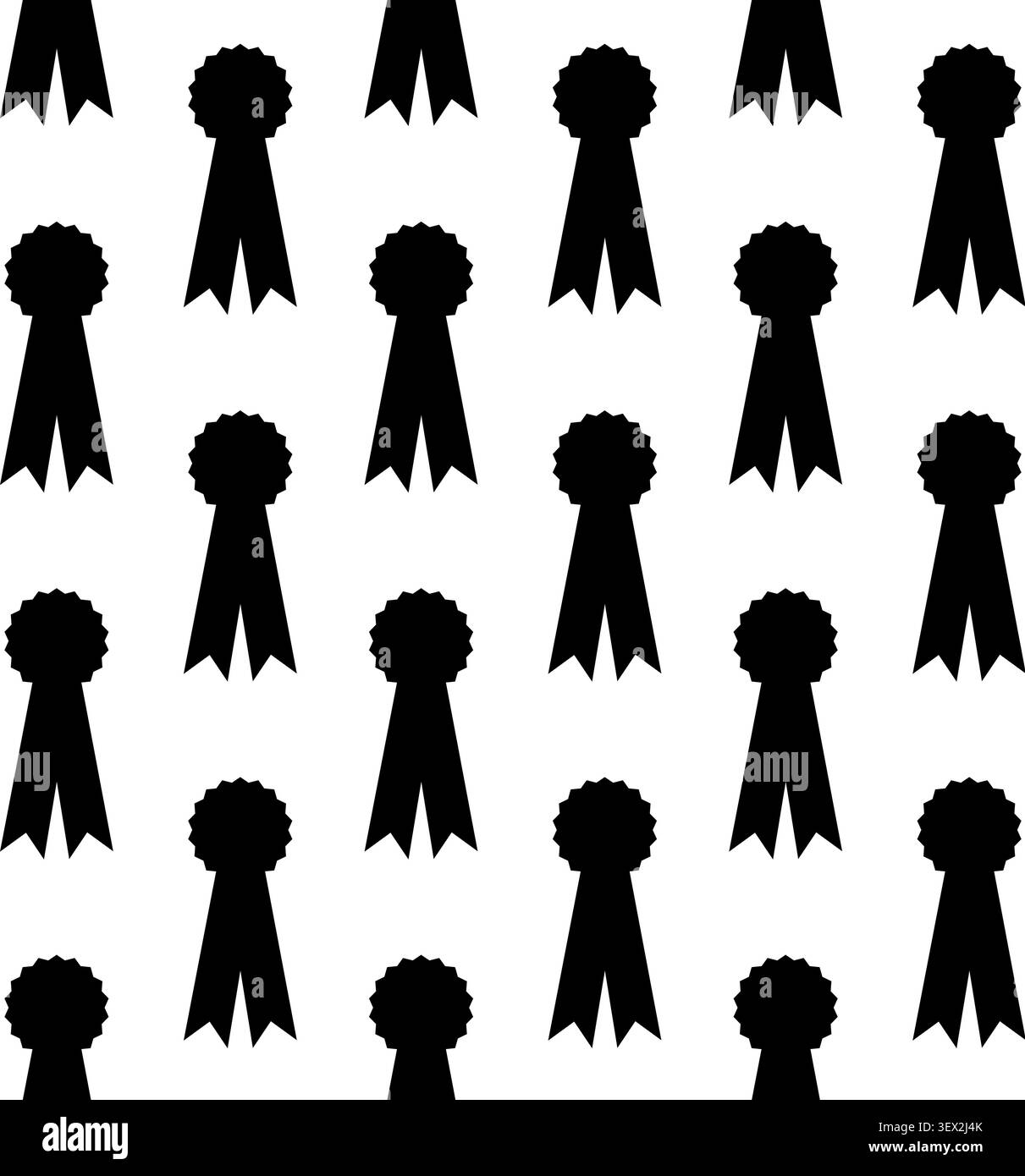 Vector seamless pattern of flat rosette award Stock Vector