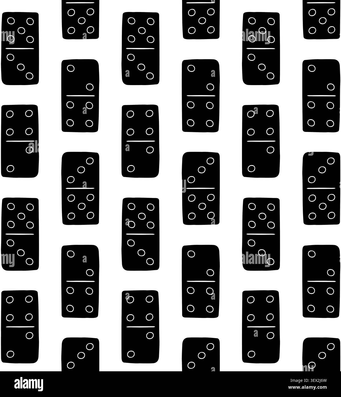 Vector seamless pattern of hand drawn dominoes Stock Vector