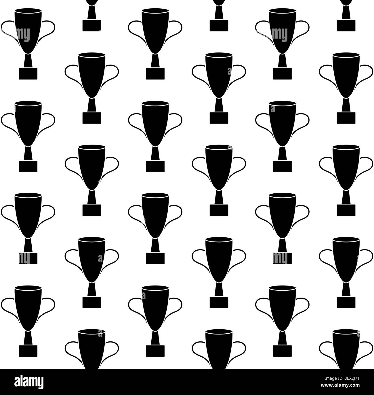 Vector seamless pattern of flat colored winner cup Stock Vector