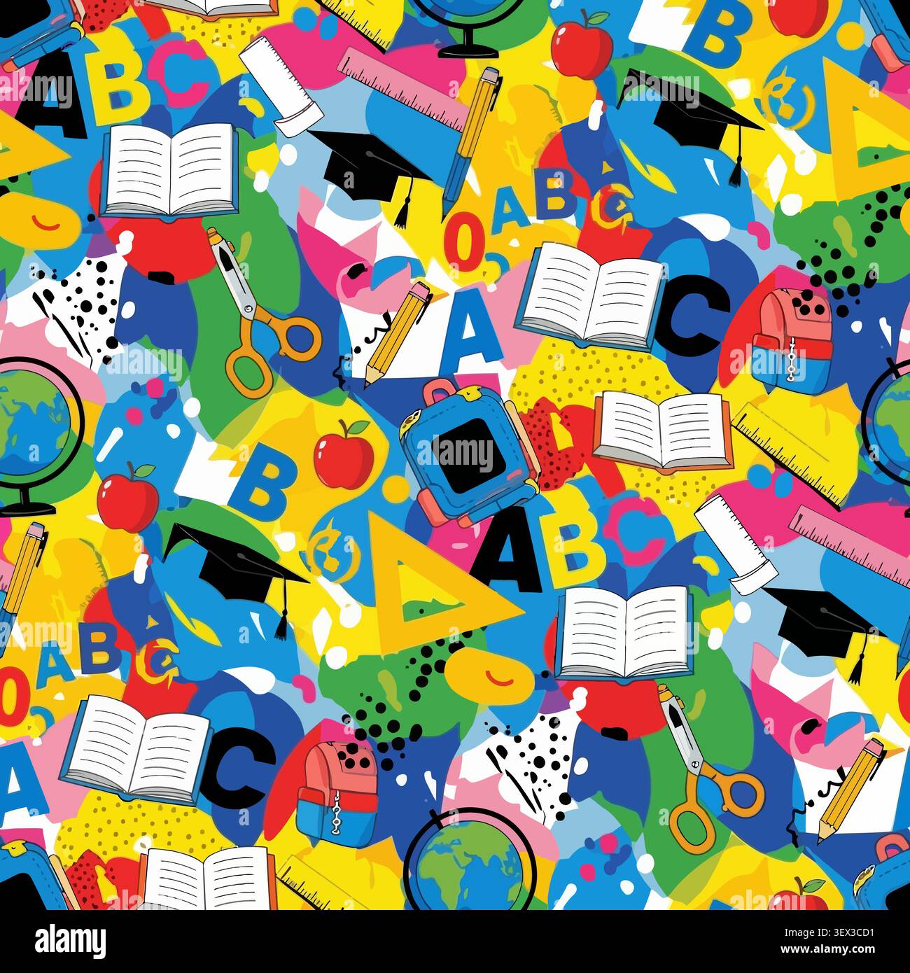 Back to School Seamless vector background Stock Vector