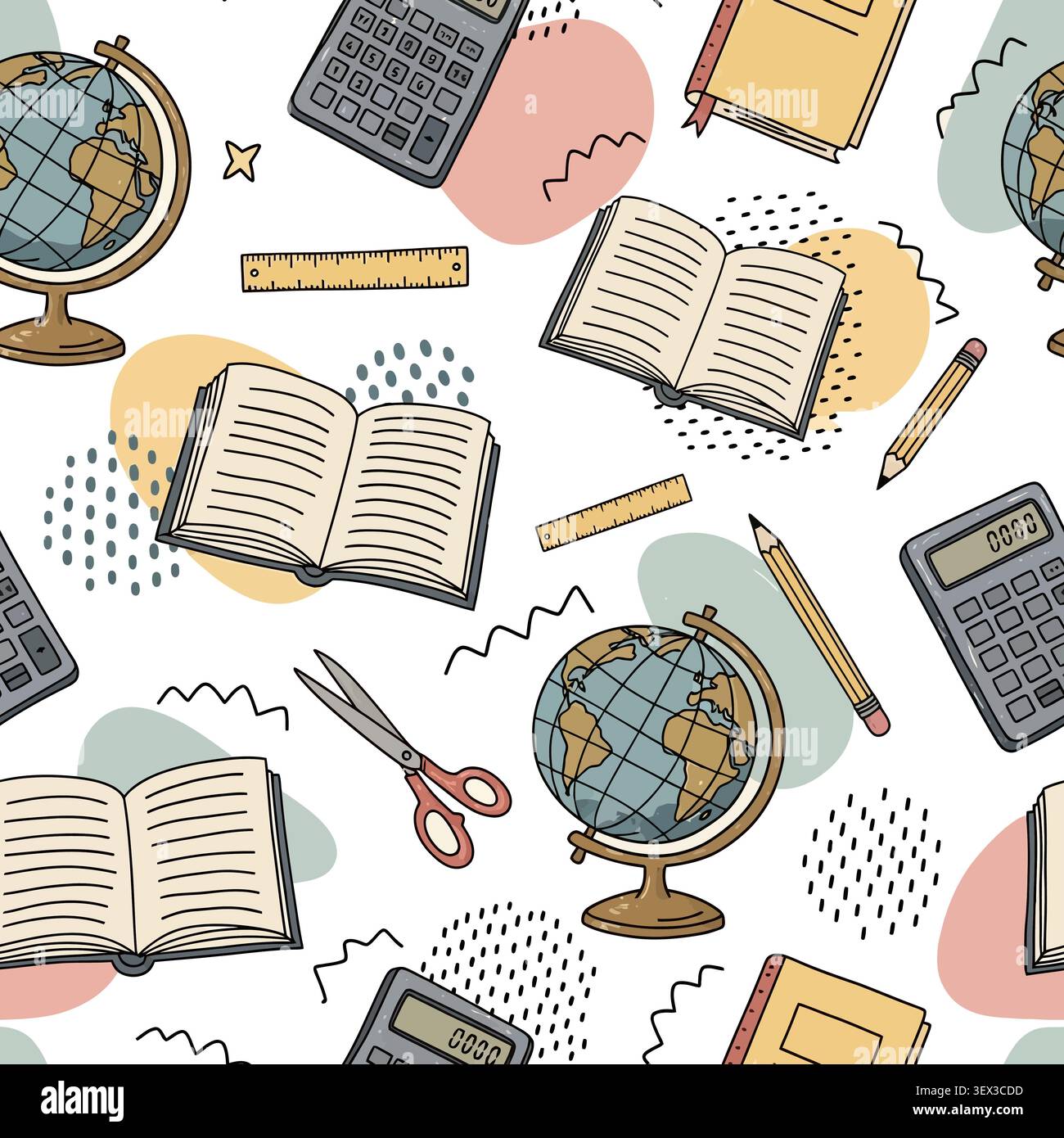 Back to School Seamless vector background Stock Vector