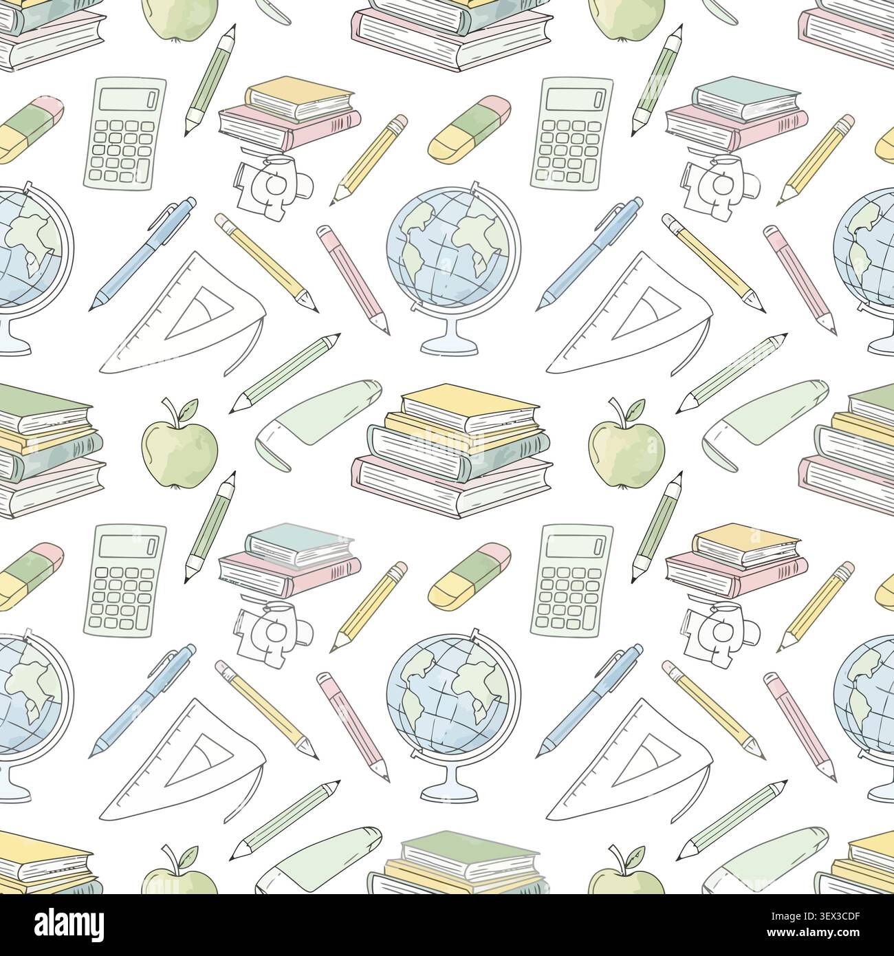 Back to School Seamless vector background Stock Vector