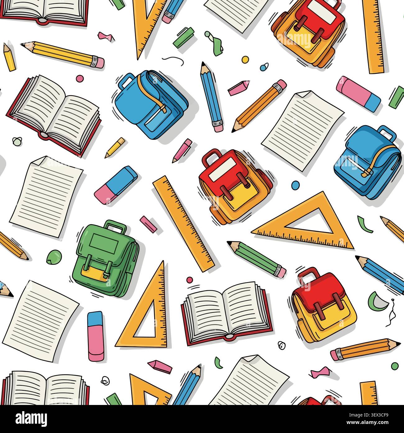 Back to School Seamless vector background Stock Vector