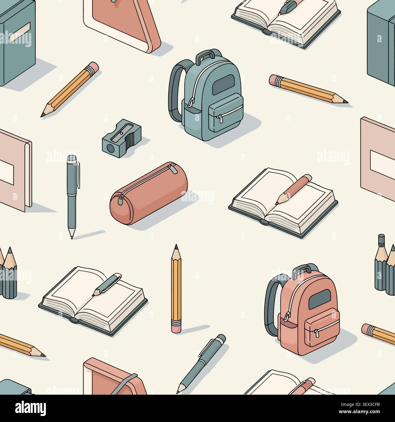 Back to School Seamless vector background Stock Vector
