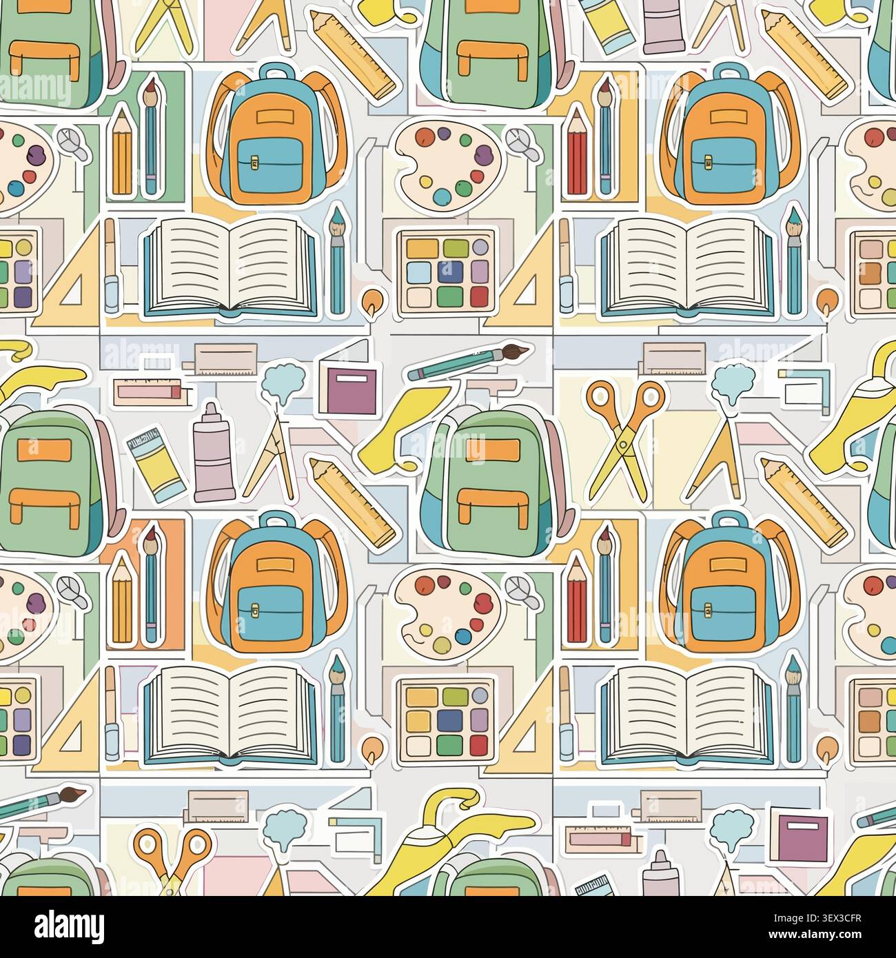 Back to School Seamless vector background Stock Vector