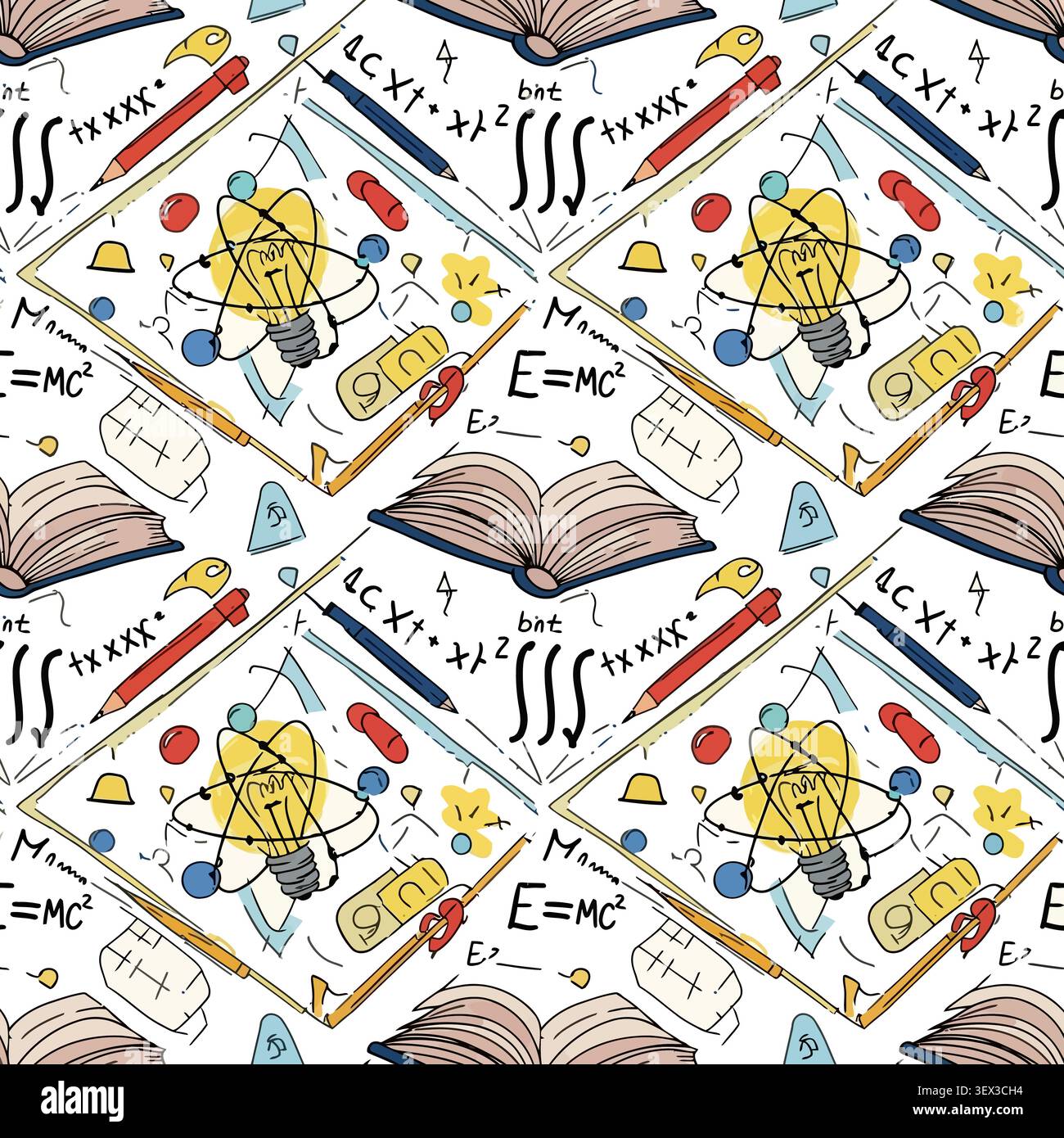 Back to School Seamless vector background Stock Vector