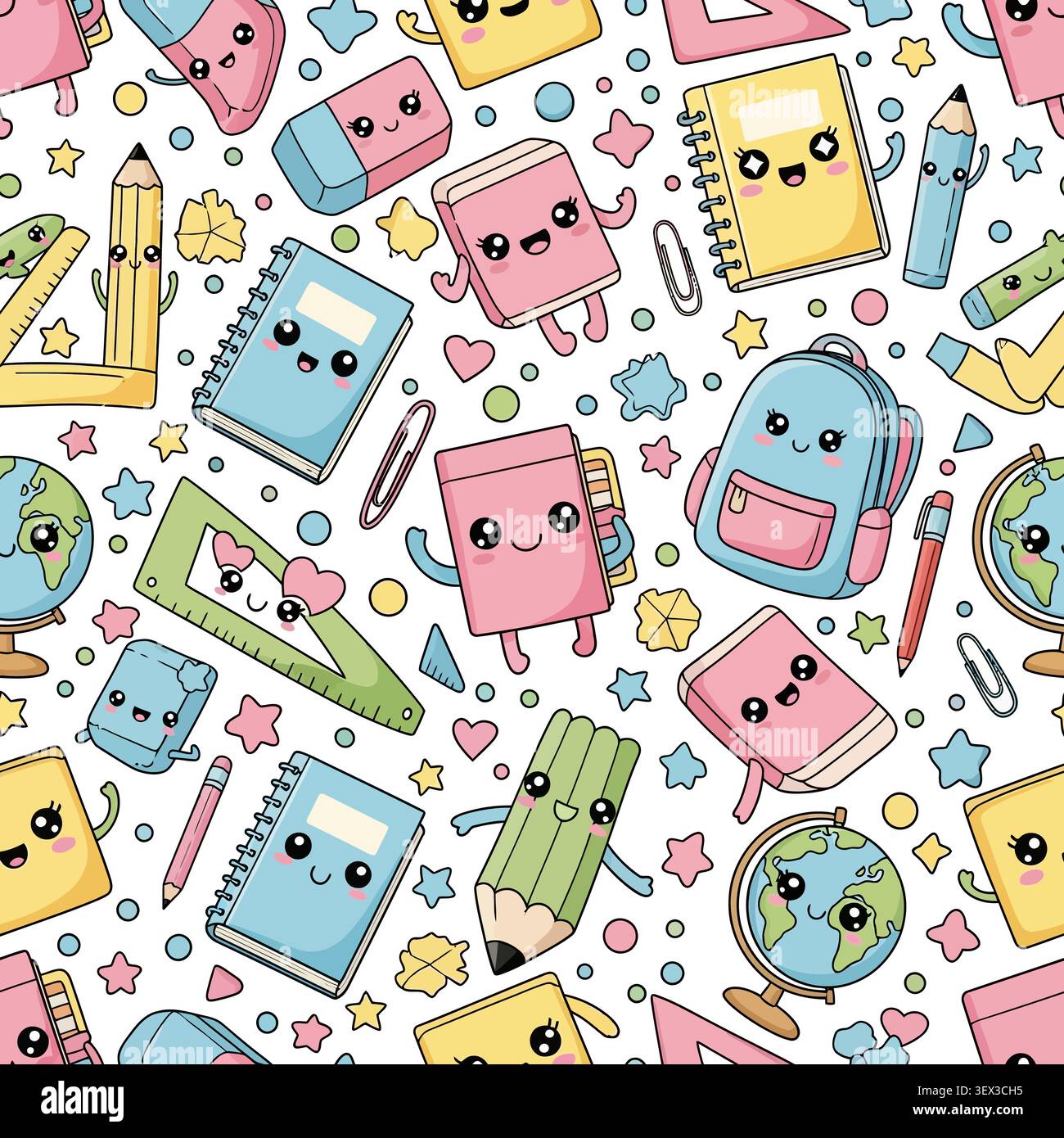 Back to School Seamless vector background Stock Vector
