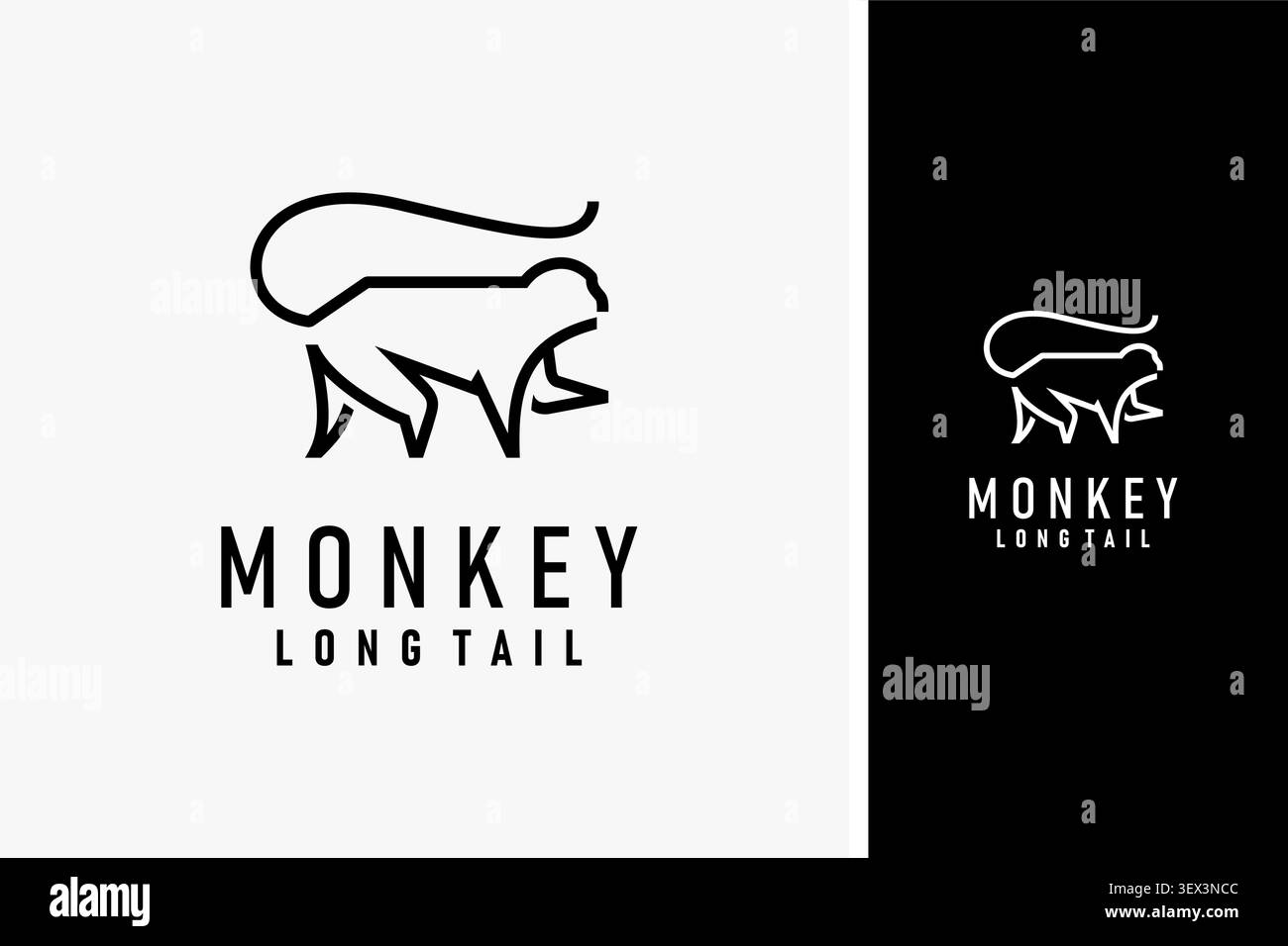 Monkey line logo symbol icon design Stock Vector