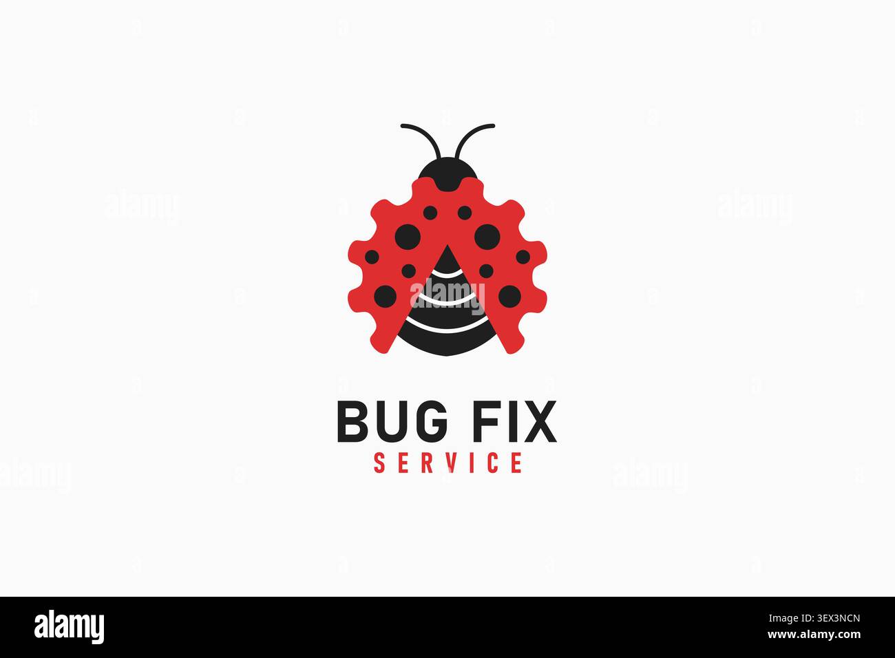 Bug fix logo symbol icon design Stock Vector