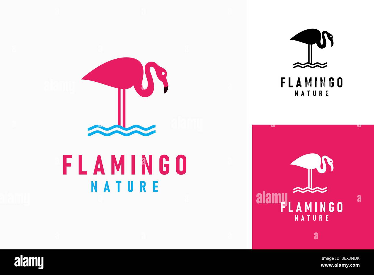 Flamingo logo symbol icon design Stock Vector