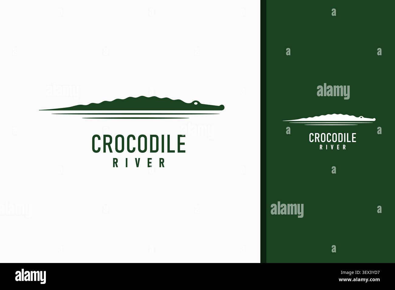 River crocodile logo symbol icon design Stock Vector