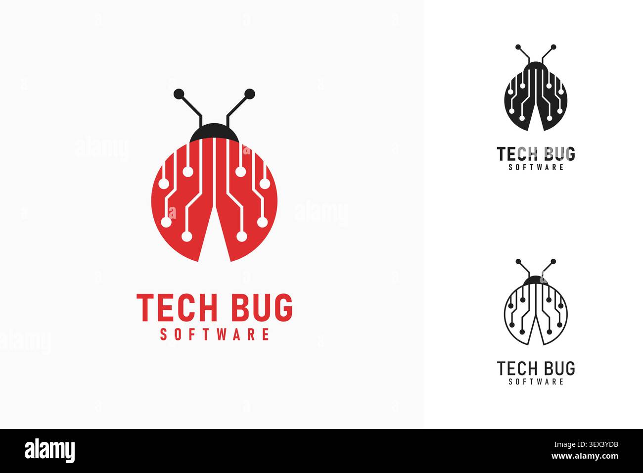 Tech bug logo symbol icon design Stock Vector