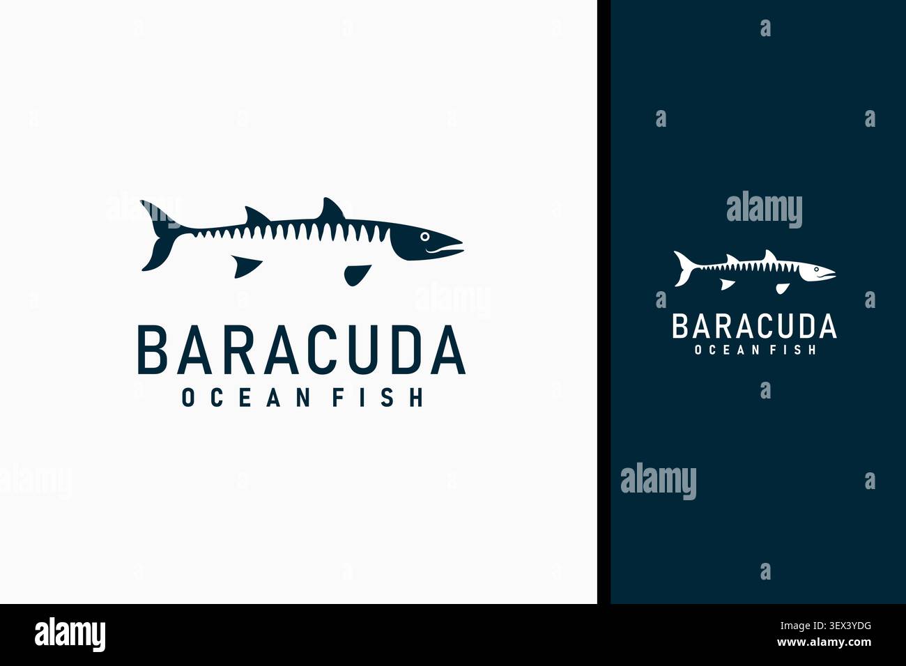 Barracuda fish logo symbol icon design Stock Vector