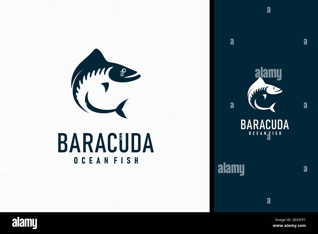 Barracuda fish logo symbol icon design Stock Vector