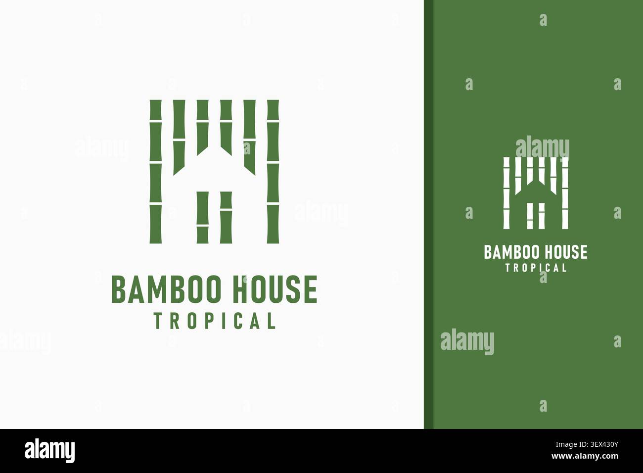 Bamboo house logo symbol icon design Stock Vector
