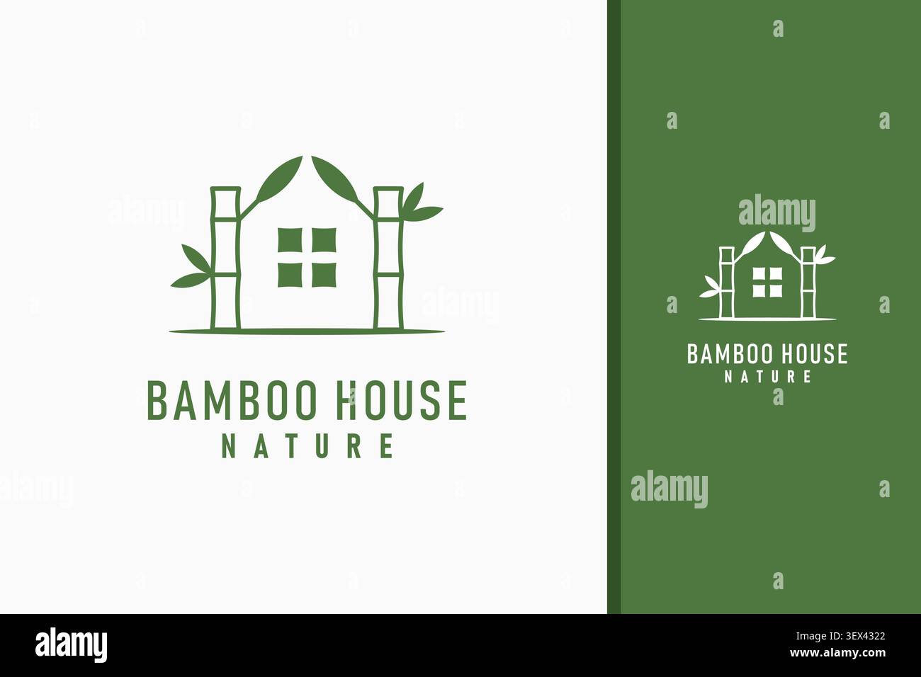 Bamboo house logo symbol icon design Stock Vector