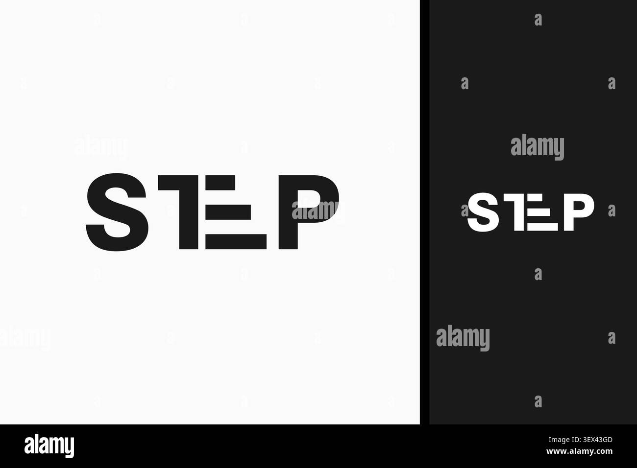 Stair step logotype symbol icon design Stock Vector