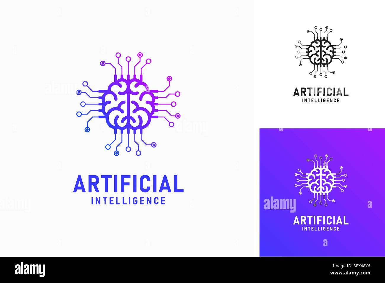 Artificial intelligence logo symbol icon design Stock Vector