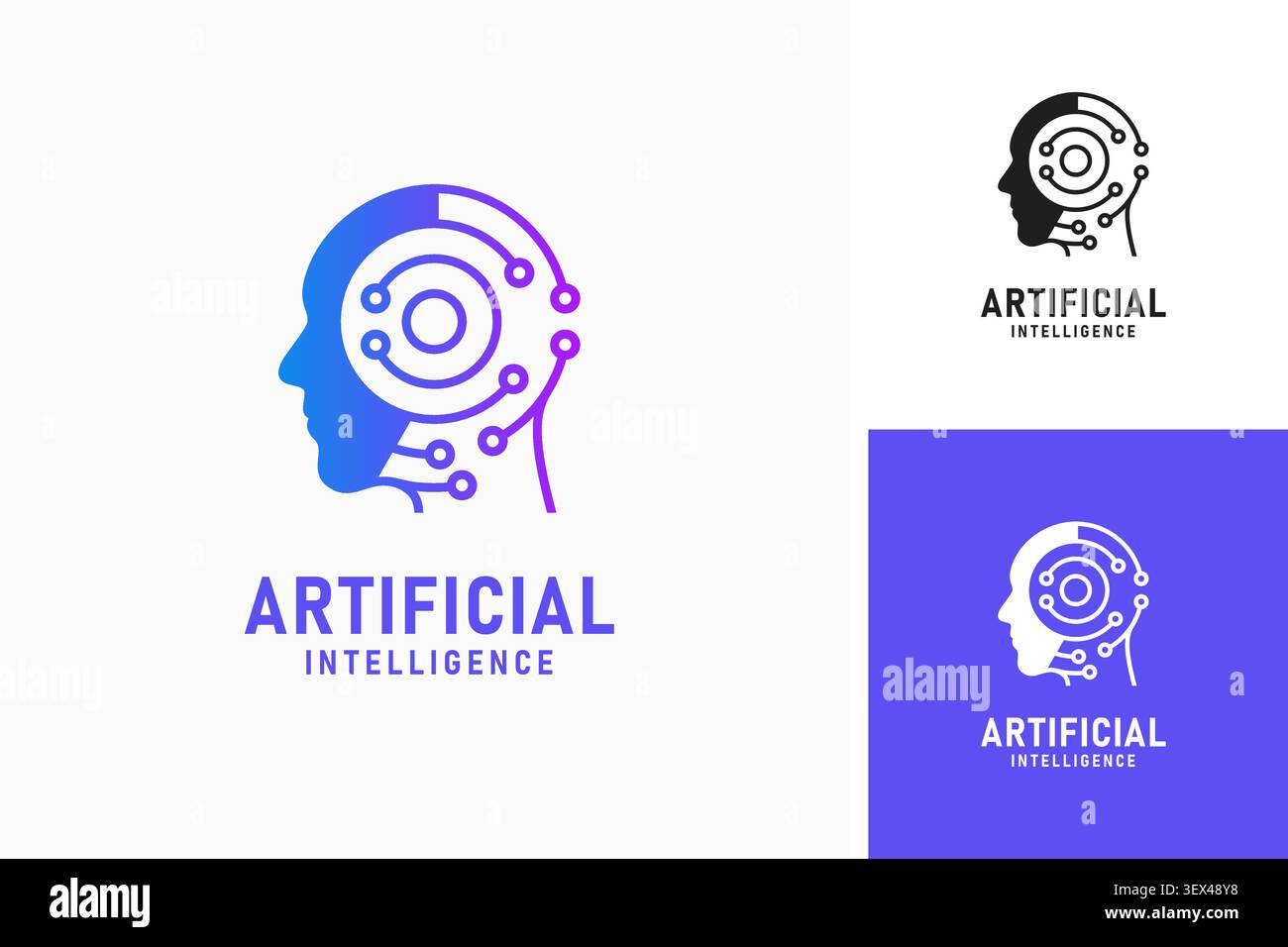 Artificial intelligence logo symbol icon design Stock Vector