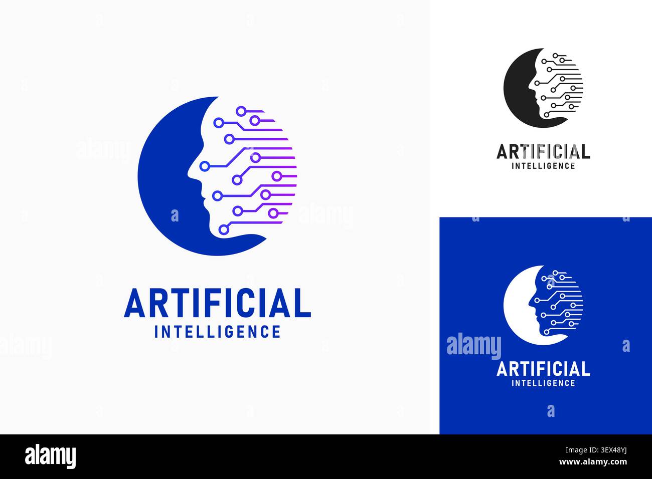 Artificial intelligence logo symbol icon design Stock Vector