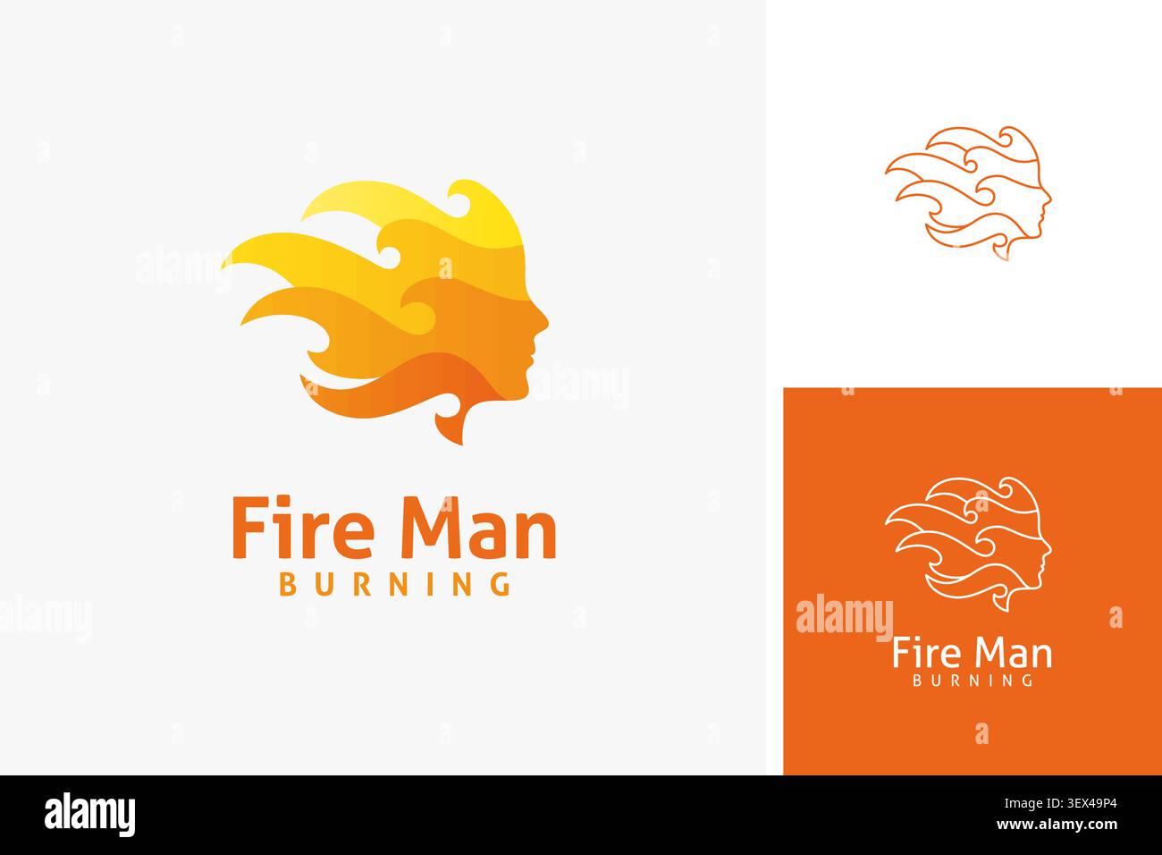 Fire man logo symbol icon design Stock Vector
