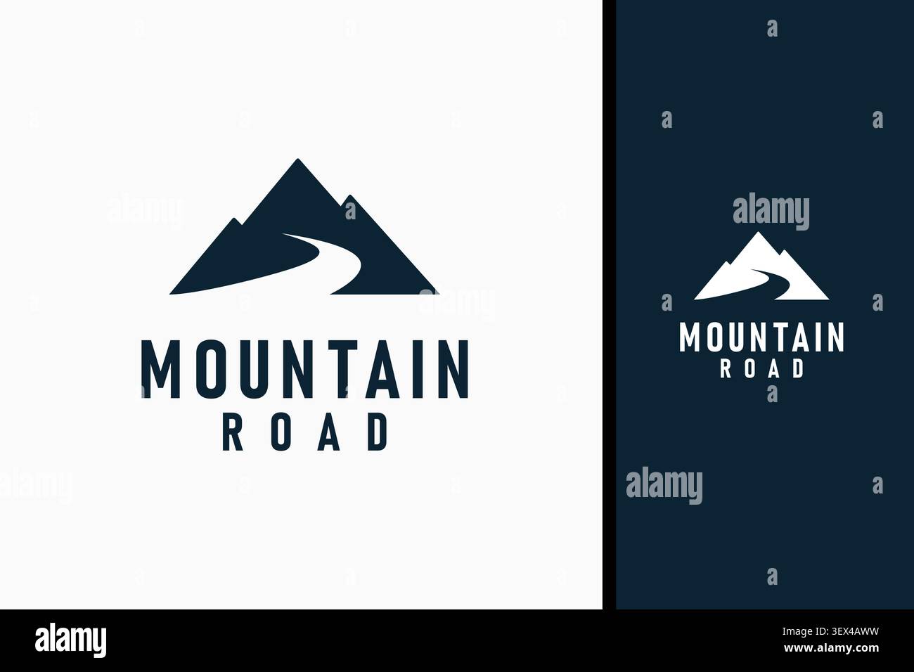 Mountain road logo symbol icon design Stock Vector