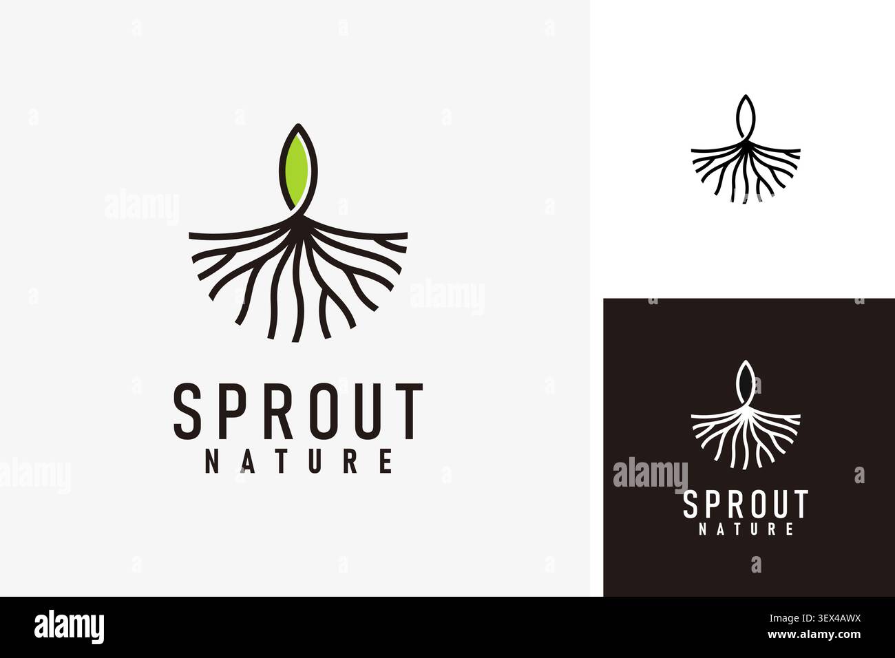 Sprout growing logo symbol icon design Stock Vector