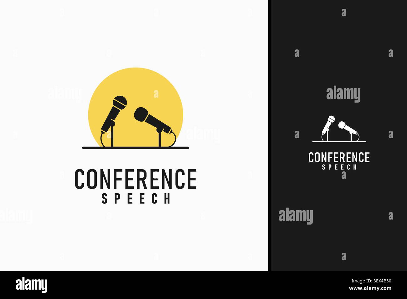 Speech mic logo symbol icon design Stock Vector